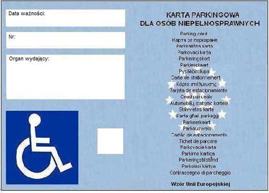 Nowe karty parkingowe dla niepełnosprawnych 
