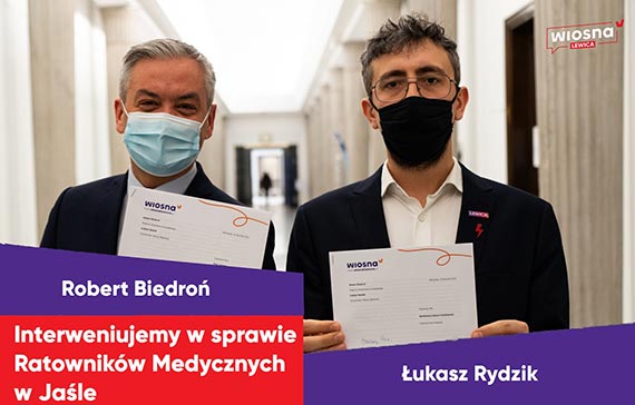Interwencja Roberta Biedronia i Łukasza Rydzika w sprawie Ratowników Medycznych w Jaśle
