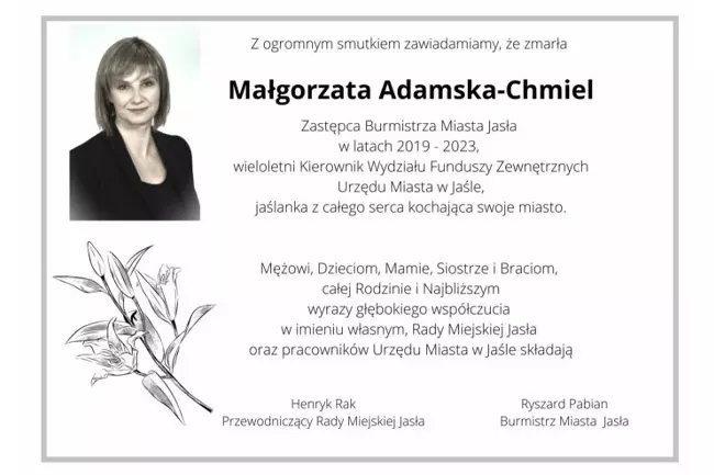 Zmarła Małgorzata Adamska-Chmiel