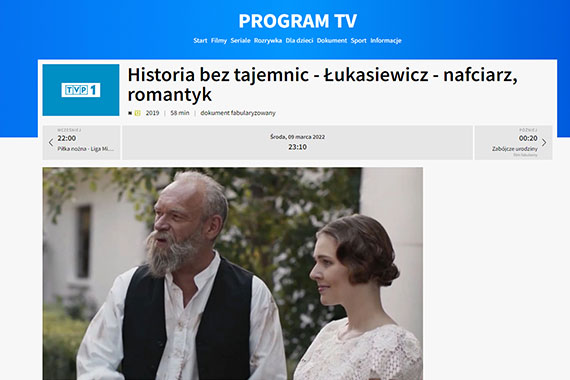 „Łukasiewicz – nafciarz romantyk” w TVP